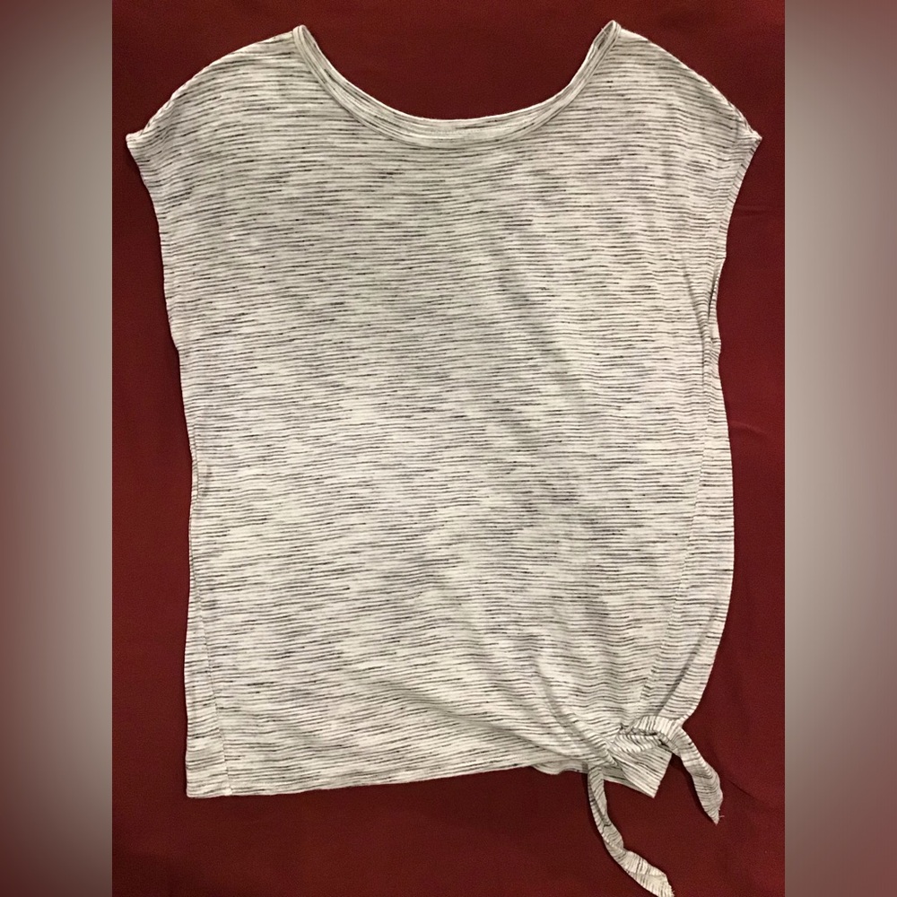 LOFT Cream & Black Sleeveless Striped top
